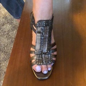 Vince Cumuto Metalic Wedge Sandals